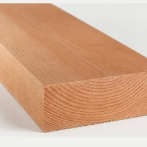 Douglas balk fijnbezaagd 100 x 150 mm met de kopse kant en jaarringen naar voren