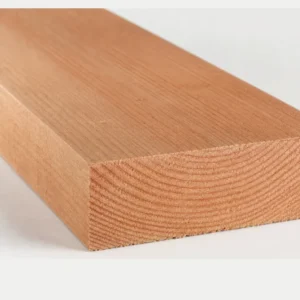 Douglas balk fijnbezaagd 100 x 220 mm met de kopse kant en jaarringen naar voren
