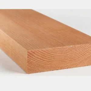 Douglas balk fijnbezaagd 100 x 250 mm met de kopse kant en jaarringen naar voren