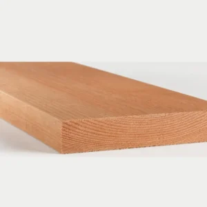 Douglas balk fijnbezaagd 50 x 200 mm plat liggend, kopse kant met jaarringen