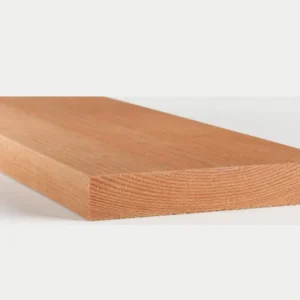 Douglas balk fijnbezaagd 70 x 300 mm plat liggend, brede balk met kopse kant vooraan