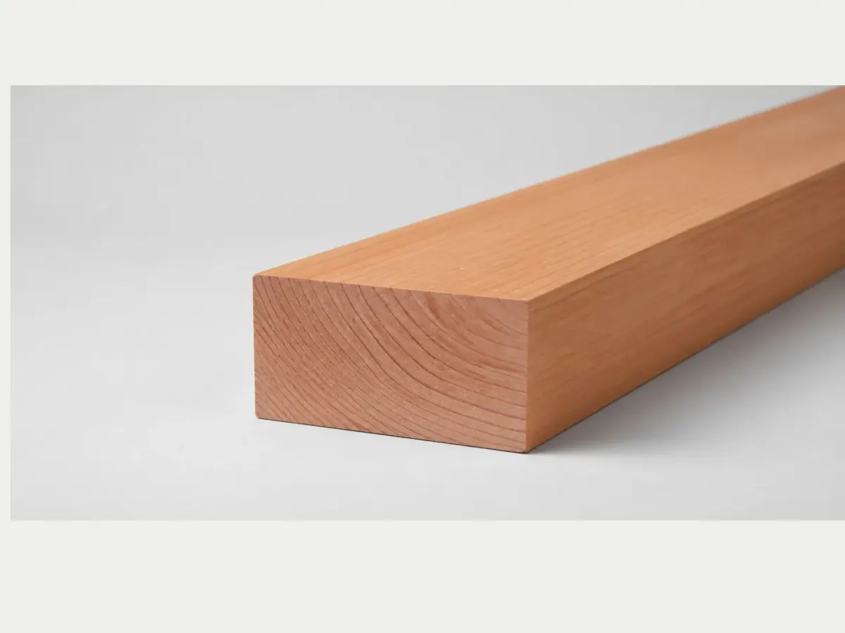 Geschaafde douglas balk 45 x 190 mm plat liggend, met gladde zijden en smalle kopse kant