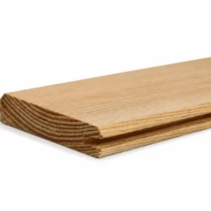 Douglas mes en groef plank geschaafd 18 x 105 mm met de messing zijde naar voren