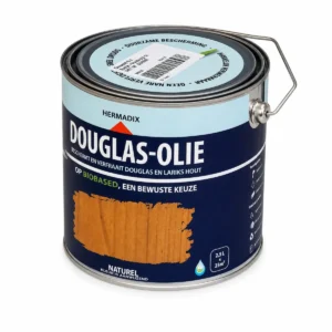 Blik Hermadix Douglas-olie naturel van 2,5 liter voor douglas en lariks hout