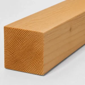Geschaafde douglas paal 110 x 110 mm met gladde zijden en licht afgeronde kanten
