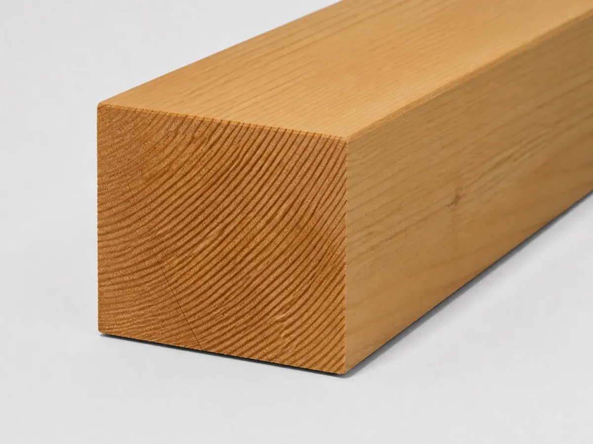 Geschaafde douglas paal 190 x 190 mm, zware vierkante paal met glad oppervlak