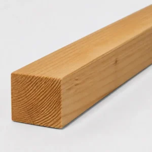 Geschaafde douglas paal 90 x 90 mm met honingkleurig glad oppervlak en vierkante kop