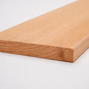 Douglas plank fijnbezaagd 22 x 100 mm met de kopse kant en gezaagd oppervlak vooraan