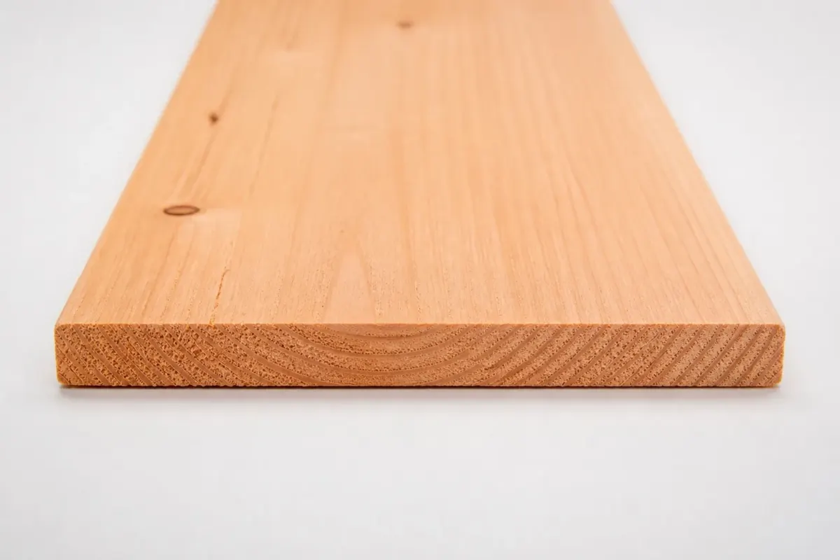 Geschaafde douglas plank 26 x 195 mm plat liggend met brede gladde zichtzijde