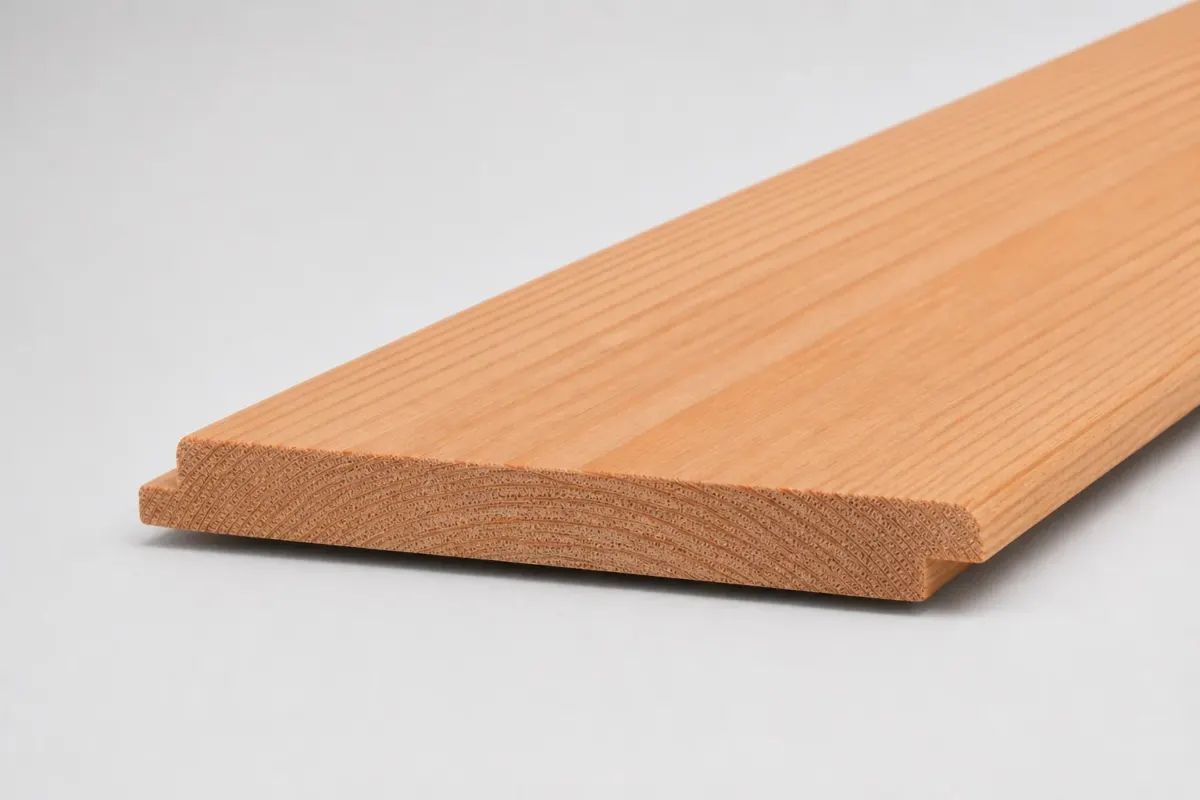 Geschaafde douglas shiplap plank 18 x 130 mm met sponning aan de onderrand