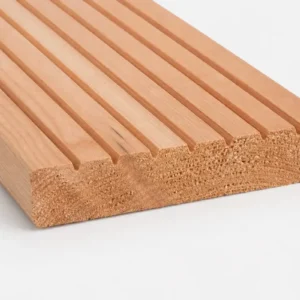 Douglas vlonderplank geschaafd 26 x 140 mm met geribbeld antislipprofiel