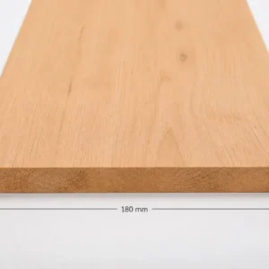 Geschaafde eiken plank 26 x 180 mm WD met maataanduiding van 26 mm dik en 180 mm breed