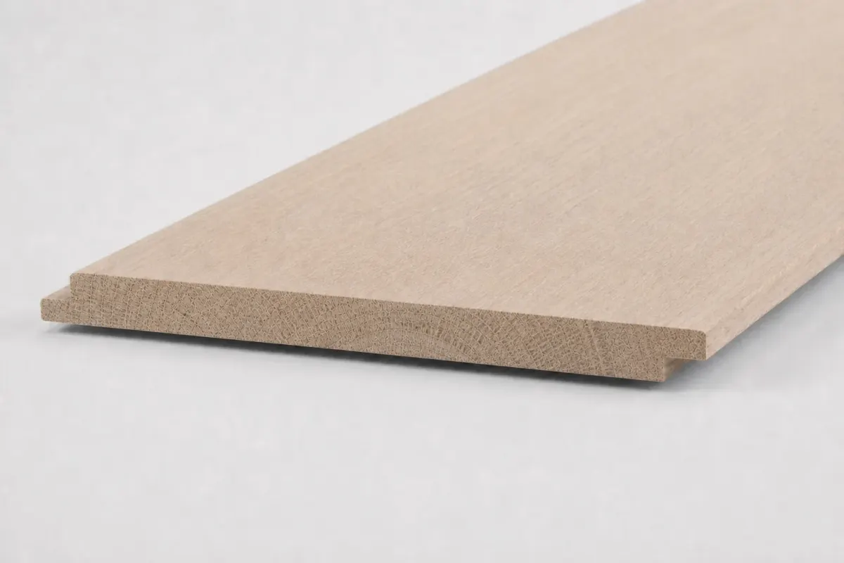Eiken shiplap plank 20 x 180 mm KD rustiek met visbek en strakke sponning