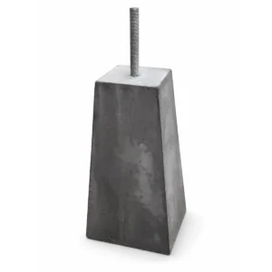Taps toelopende betonpoer van 220 naar 120 mm, 40 cm hoog, antraciet met draadeind