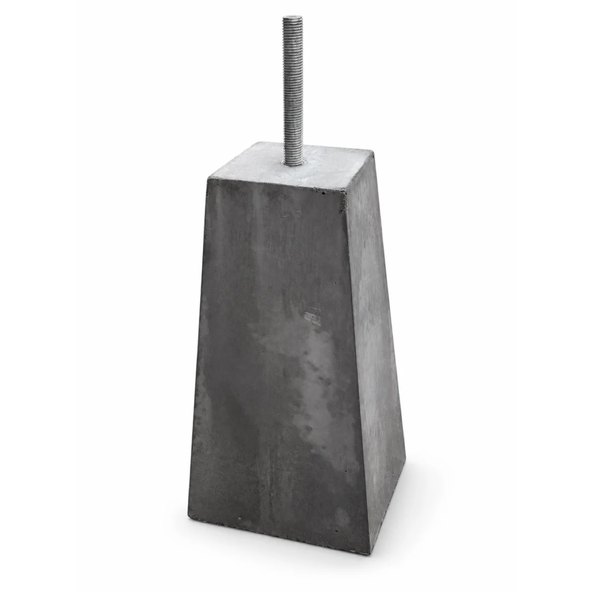 Taps toelopende betonpoer van 220 naar 120 mm, 40 cm hoog, antraciet met draadeind