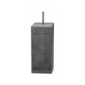 Antraciet betonpoer met facetrand 170 x 170 mm en hoogte 58 cm met draadeind