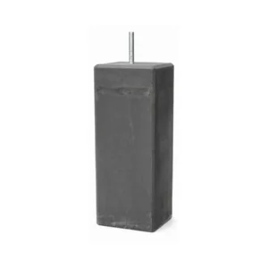 Antraciet betonpoer met facetrand 195 x 195 mm en hoogte 58 cm met draadeind bovenop