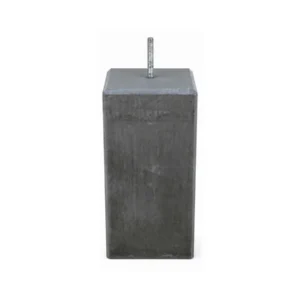 Antraciet betonpoer met facetrand 220 x 220 mm en hoogte 58 cm met draadeind