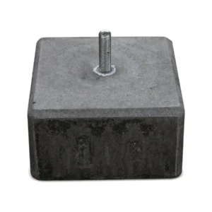 Lage antraciet betonpoer met facetrand 195 x 195 mm met draadeind in de bovenkant
