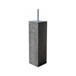 Rechte antraciet betonpoer 150 x 150 mm, 58 cm hoog, met draadeind bovenop
