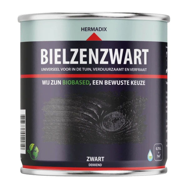 Blik Hermadix Impraline Bielzenzwart van 750 ml, dekkende zwarte tuinbeits