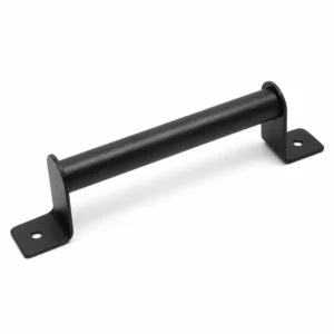 Zwarte deurgreep voor schuifdeur model 2 van 196 mm met vlakke voetplaten