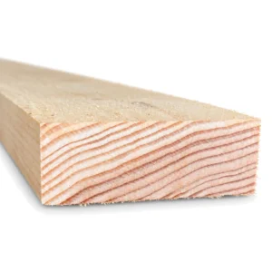 Douglas balk fijnbezaagd 50 x 150 mm met roodbruin kernhout en ruwe gezaagde bovenkant