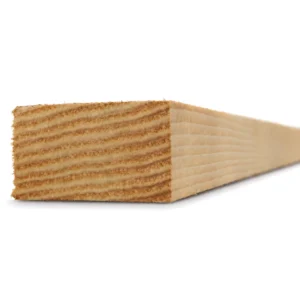 Douglas balk fijnbezaagd 50 x 70 mm, kleine balk met kopse kant en jaarringen in beeld
