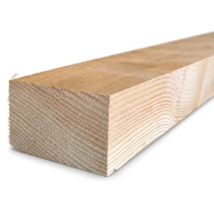 Douglas balk fijnbezaagd 70 x 120 mm met spinthout langs de rand van de kopse kant