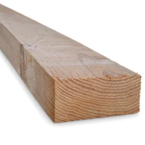 Douglas balk fijnbezaagd 70 x 170 mm met vergrijsd zaagvlak en kopse kant vooraan