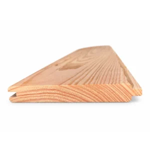 Douglas blokhutprofiel 26 x 185 mm schuin van voren, bolle buitenzijde en groef