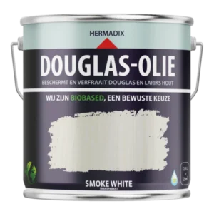 Blik Hermadix Douglas-olie smoke white van 2,5 liter voor douglas en lariks hout