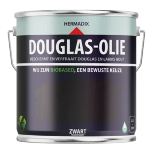 Blik Hermadix Douglas-olie zwart van 2,5 liter voor douglas en lariks hout