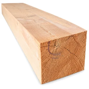 Douglas paal fijnbezaagd 200 x 200 mm, zware vierkante paal met droogscheur in het hart