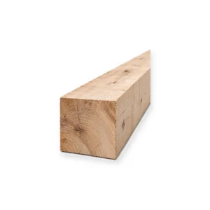 Eiken paal fijnbezaagd 100 x 100 mm QPA-1 luchtgedroogd met ruwe zaagsnede