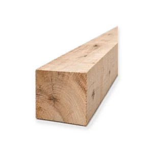 Eiken paal fijnbezaagd 150 x 150 mm QPA-1 luchtgedroogd met vierkante kopse kant