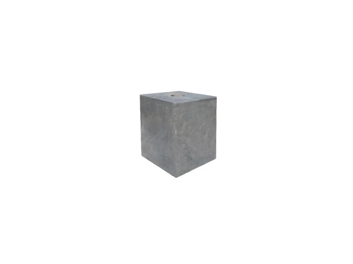 Rechte hardstenen sokkel 200 x 200 x 250 mm, blokvormig met grijze steenstructuur