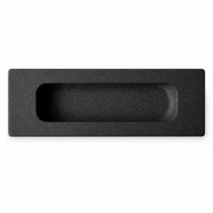 Zwarte komgreep 120 x 40 mm voor schuifdeur, verzonken model met vlakke rand