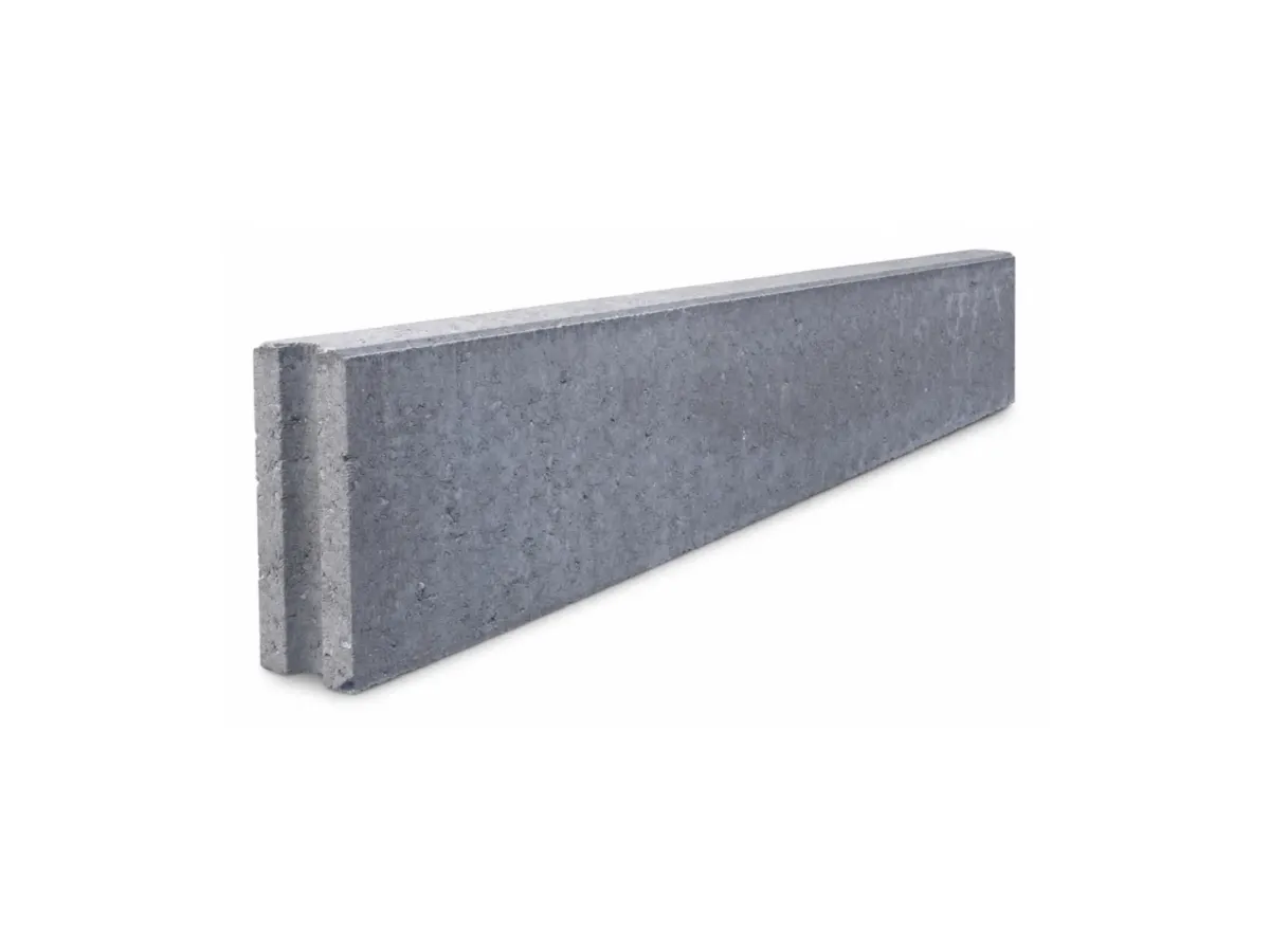 Betonnen opsluitband antraciet 5 x 15 cm met de kopse kant en sponning naar voren