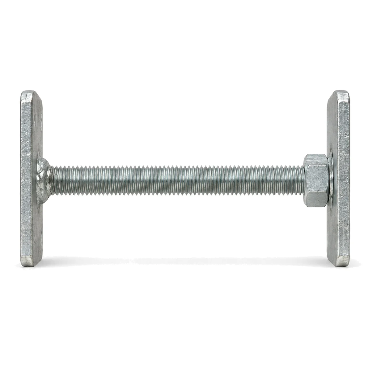Verstelbaar plaatanker 160 mm van opzij met draadstang, moer en twee montageplaten