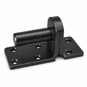 Zwart gepoedercoate plaatduim 100 mm met scharnierpen en montageplaten