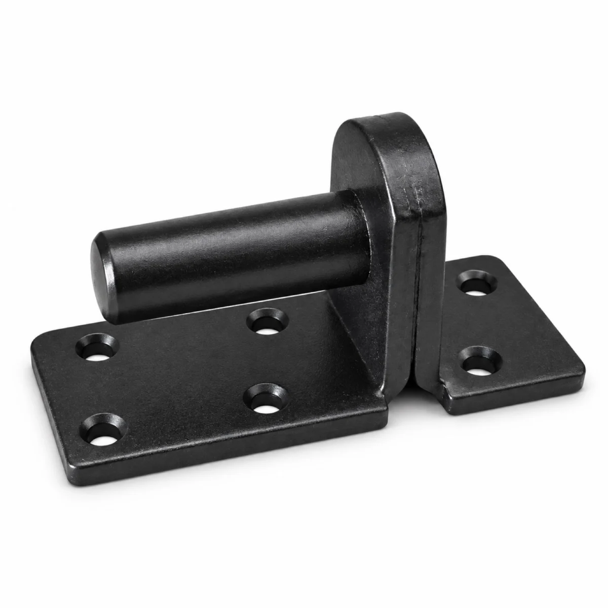 Zwart gepoedercoate plaatduim 100 mm met scharnierpen en montageplaten