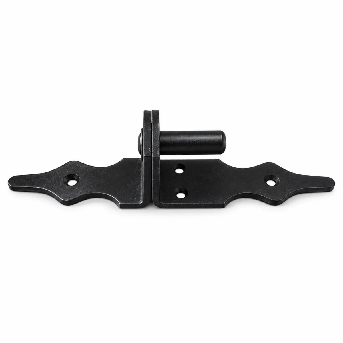 Zwart gepoedercoate plaatduim rustica 240 mm met sierlijk uitgesneden platen