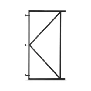 Zwart verstelbaar poortframe 100 x 180 cm met diagonale versteviging