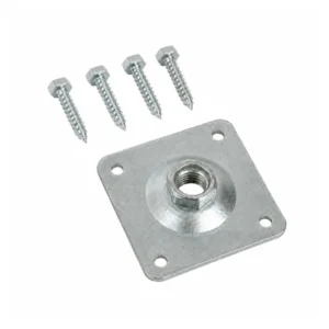 Set voor betonpoer 100 x 100 mm met verstelbare moer M16 en vier houtschroeven