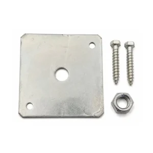 Set voor betonpoer 105 x 105 mm met losse moer M16, voetplaat en twee schroeven