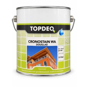 Blik Topdeq Cronostain WA douglas van 2,5 liter, impregneerbeits voor geveltimmerwerk