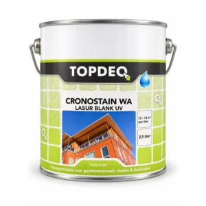 Blik Topdeq Cronostain WA lasur blank UV van 2,5 liter voor geveltimmerwerk