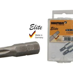 Torx bit T40 van 25 mm met 1/4 inch schacht, los en in doosje van twee stuks