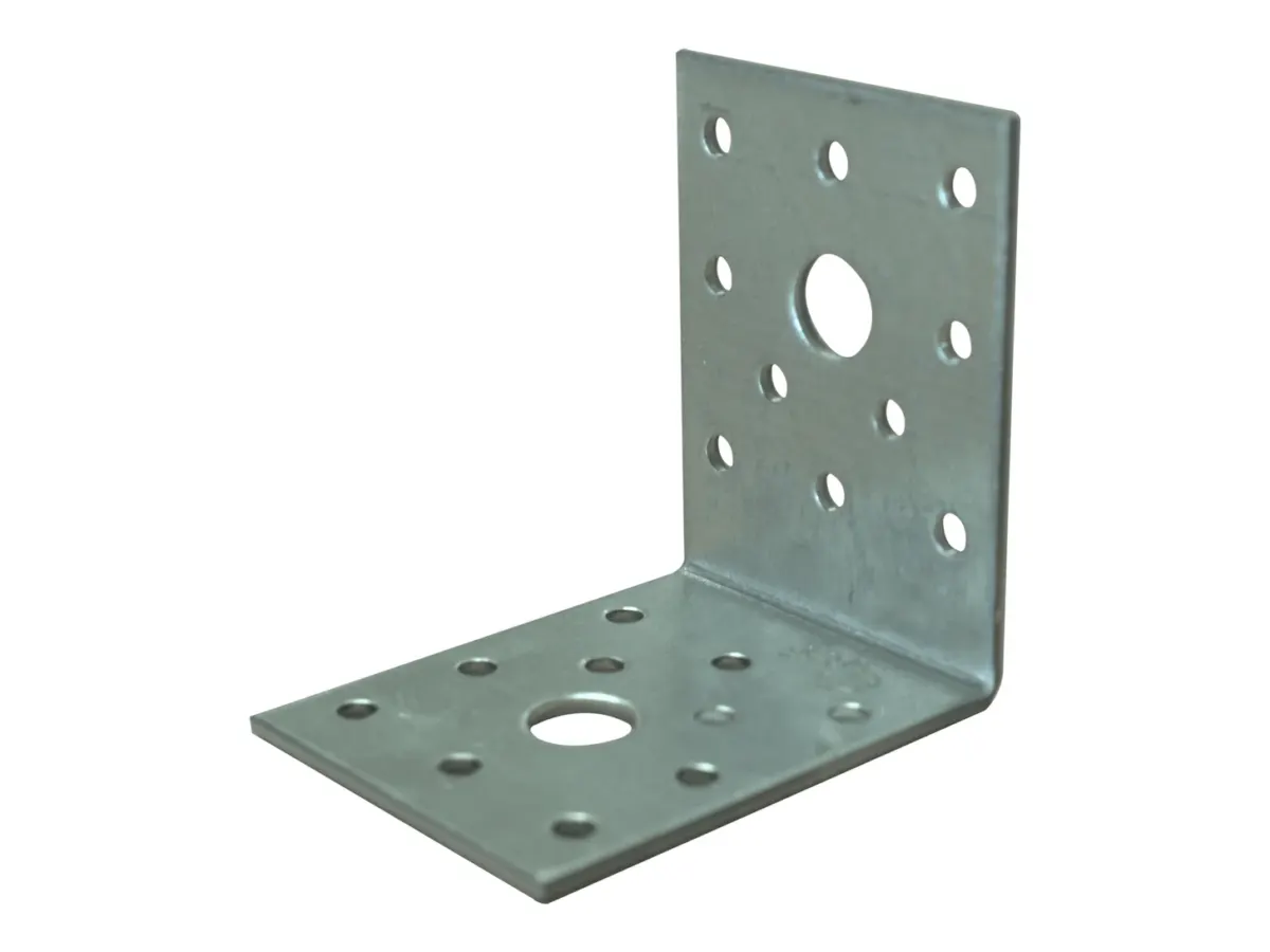 Zware verzinkte verbindingshoek 55 x 70 x 70 mm met meerdere schroefgaten